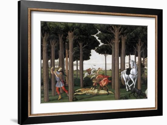 The Story of Nastagio Degli Onesti (Second Episode), Ca 1483-Sandro Botticelli-Framed Giclee Print