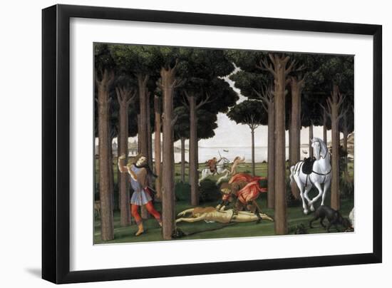 The Story of Nastagio Degli Onesti (Second Episode), Ca 1483-Sandro Botticelli-Framed Giclee Print