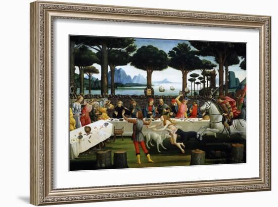 The Story of Nastagio Degli Onesti (Third Episode), 1483 (From Boccaccio's Decameron)-Sandro Botticelli-Framed Giclee Print