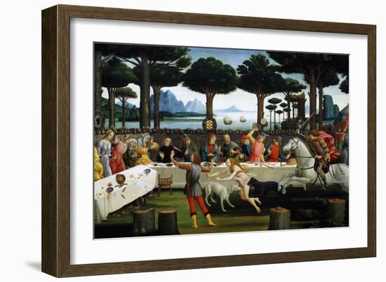 The Story of Nastagio Degli Onesti (Third Episode), 1483 (From Boccaccio's Decameron)-Sandro Botticelli-Framed Giclee Print