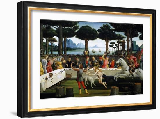 The Story of Nastagio Degli Onesti (Third Episode), 1483 (From Boccaccio's Decameron)-Sandro Botticelli-Framed Giclee Print