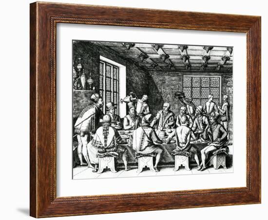 The Story of the Egg of Christopher Columbus (1450-1506) 1585-88-Theodore de Bry-Framed Giclee Print