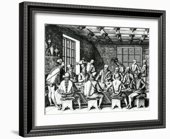 The Story of the Egg of Christopher Columbus (1450-1506) 1585-88-Theodore de Bry-Framed Giclee Print