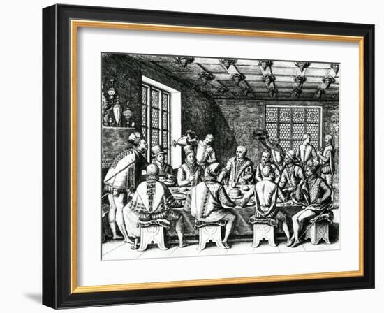 The Story of the Egg of Christopher Columbus (1450-1506) 1585-88-Theodore de Bry-Framed Giclee Print