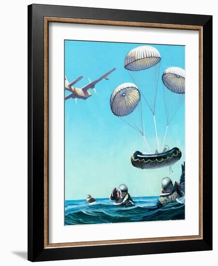 The Story of the Parachute: Sky-Divers of the Future-Ferdinando Tacconi-Framed Giclee Print