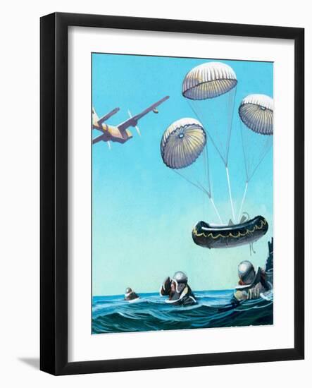 The Story of the Parachute: Sky-Divers of the Future-Ferdinando Tacconi-Framed Giclee Print