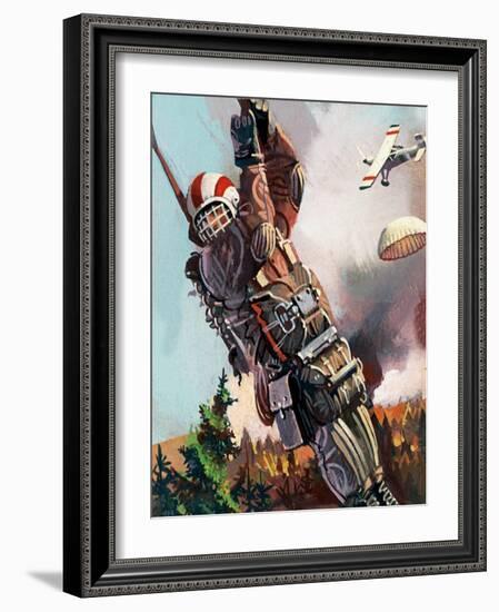 The Story of the Parachute: Sky-Divers of the Future-Ferdinando Tacconi-Framed Giclee Print