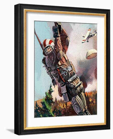 The Story of the Parachute: Sky-Divers of the Future-Ferdinando Tacconi-Framed Giclee Print