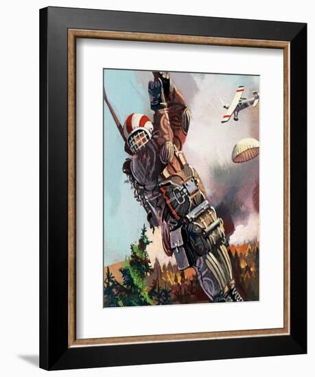 The Story of the Parachute: Sky-Divers of the Future-Ferdinando Tacconi-Framed Giclee Print