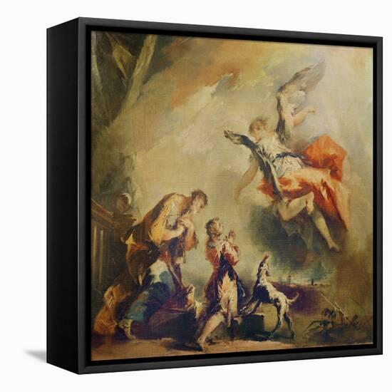 The Story of Tobias, the Departure of the Archangel Raphael, C. 1750 (Oil on Canvas)-Francesco Guardi-Framed Premier Image Canvas