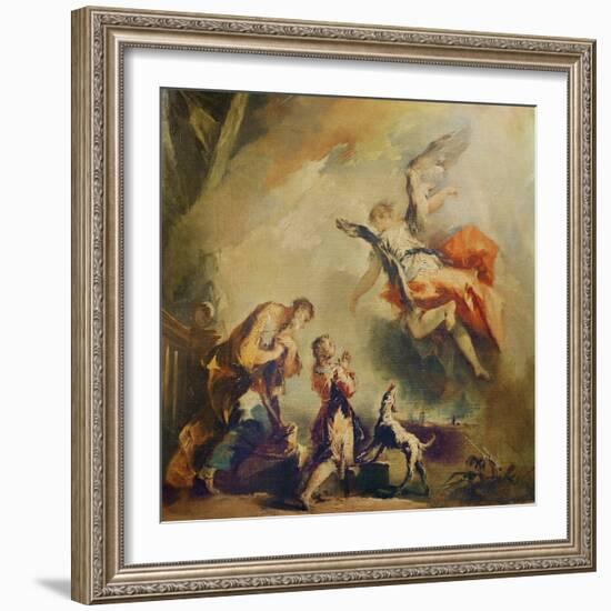 The Story of Tobias, the Departure of the Archangel Raphael, C. 1750 (Oil on Canvas)-Francesco Guardi-Framed Giclee Print