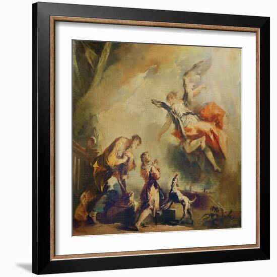 The Story of Tobias, the Departure of the Archangel Raphael, C. 1750 (Oil on Canvas)-Francesco Guardi-Framed Giclee Print
