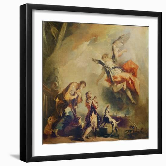 The Story of Tobias, the Departure of the Archangel Raphael, C. 1750 (Oil on Canvas)-Francesco Guardi-Framed Giclee Print