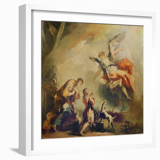 The Story of Tobias, the Departure of the Archangel Raphael, C. 1750 (Oil on Canvas)-Francesco Guardi-Framed Giclee Print