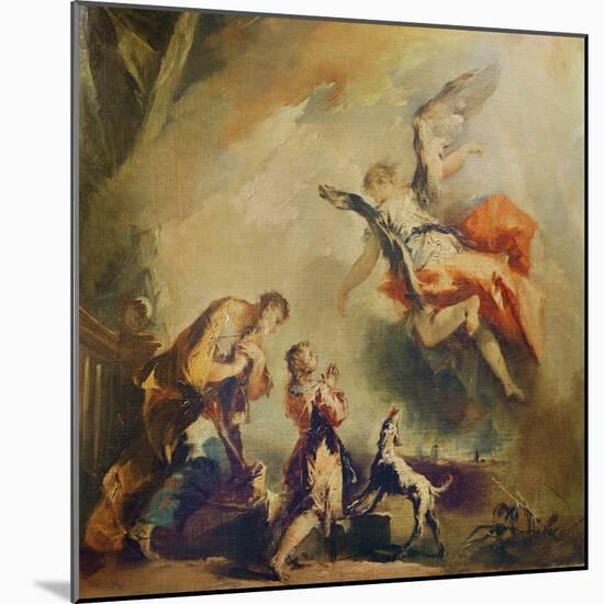 The Story of Tobias, the Departure of the Archangel Raphael, C. 1750 (Oil on Canvas)-Francesco Guardi-Mounted Giclee Print