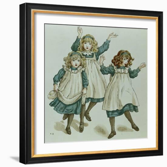 The Strains of Polly Flinders, from 'April Baby's Book of Tunes' 1900-Kate Greenaway-Framed Giclee Print