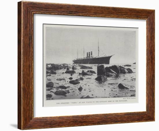 The Stranded Paris at Low Water on the Lowland Reef of the Manacles-null-Framed Giclee Print