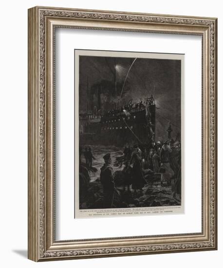 The Stranding of the Mona's Isle on Scarlet Point, Isle of Man, Landing the Passengers-null-Framed Giclee Print