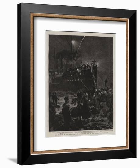 The Stranding of the Mona's Isle on Scarlet Point, Isle of Man, Landing the Passengers-null-Framed Giclee Print