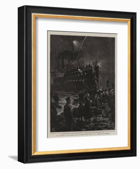 The Stranding of the Mona's Isle on Scarlet Point, Isle of Man, Landing the Passengers-null-Framed Giclee Print
