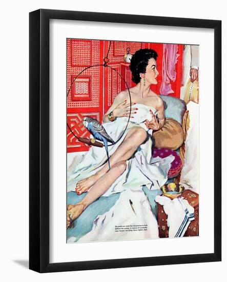 The Strange Woman  - Saturday Evening Post "Leading Ladies", October 17, 1953 pg.24-Bernard D'Andrea-Framed Giclee Print