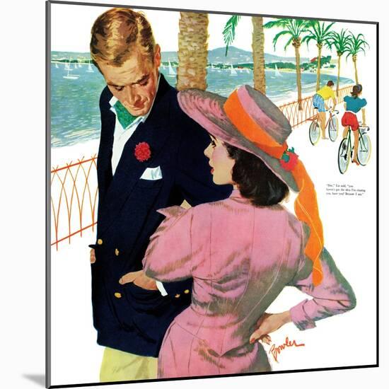 The Strategy of Love - Saturday Evening Post "Men at the Top", September 28, 1957 pg.32-Joe Bowler-Mounted Giclee Print