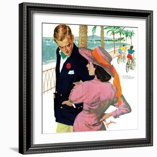 The Strategy of Love - Saturday Evening Post "Men at the Top", September 28, 1957 pg.32-Joe Bowler-Framed Giclee Print