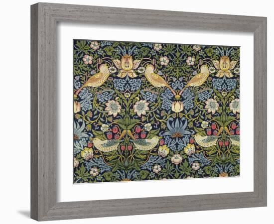 'The Strawberry Thief' Textile Designed by William Morris (1834-96) 1883 (Printed Cotton)-William Morris-Framed Giclee Print