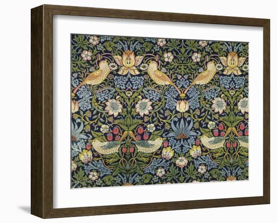 'The Strawberry Thief' Textile Designed by William Morris (1834-96) 1883 (Printed Cotton)-William Morris-Framed Giclee Print