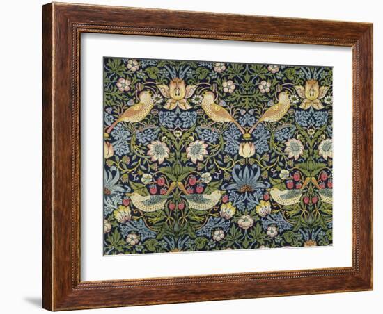 'The Strawberry Thief' Textile Designed by William Morris (1834-96) 1883 (Printed Cotton)-William Morris-Framed Giclee Print