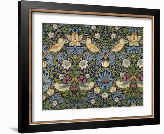 'The Strawberry Thief' Textile Designed by William Morris (1834-96) 1883 (Printed Cotton)-William Morris-Framed Giclee Print