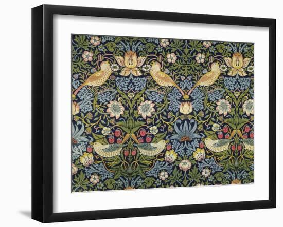 'The Strawberry Thief' Textile Designed by William Morris (1834-96) 1883 (Printed Cotton)-William Morris-Framed Giclee Print