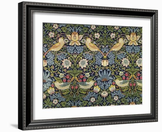 'The Strawberry Thief' Textile Designed by William Morris (1834-96) 1883 (Printed Cotton)-William Morris-Framed Giclee Print