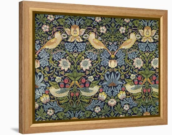 'The Strawberry Thief' Textile Designed by William Morris (1834-96) 1883 (Printed Cotton)-William Morris-Framed Premier Image Canvas