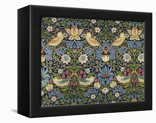 'The Strawberry Thief' Textile Designed by William Morris (1834-96) 1883 (Printed Cotton)-William Morris-Framed Premier Image Canvas