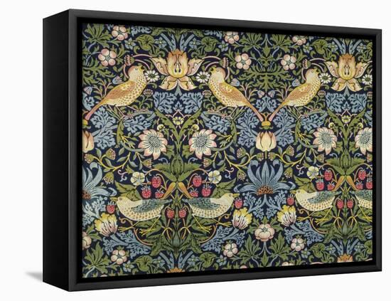 'The Strawberry Thief' Textile Designed by William Morris (1834-96) 1883 (Printed Cotton)-William Morris-Framed Premier Image Canvas