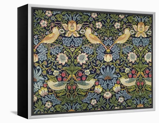 'The Strawberry Thief' Textile Designed by William Morris (1834-96) 1883 (Printed Cotton)-William Morris-Framed Premier Image Canvas