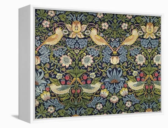 'The Strawberry Thief' Textile Designed by William Morris (1834-96) 1883 (Printed Cotton)-William Morris-Framed Premier Image Canvas