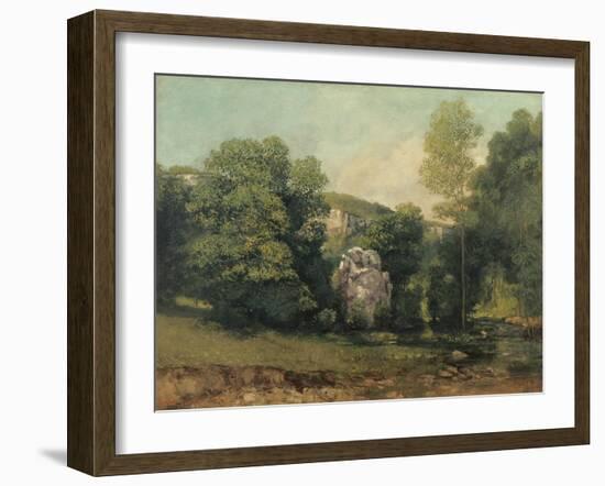 The Stream of the Breme Emerging from the Puits Noir, 1865 (Oil on Canvas)-Gustave Courbet-Framed Giclee Print