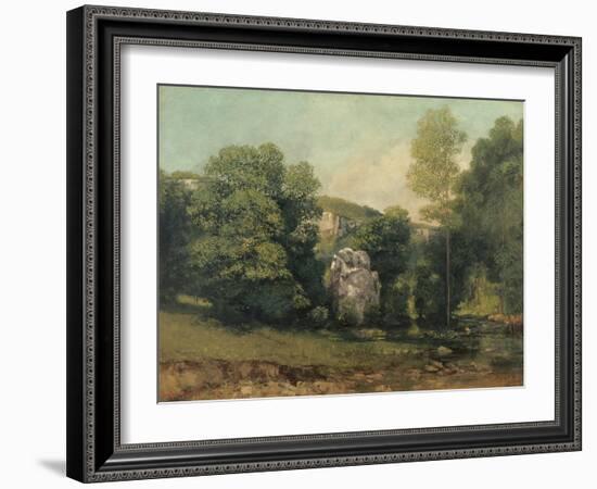 The Stream of the Breme Emerging from the Puits Noir, 1865 (Oil on Canvas)-Gustave Courbet-Framed Giclee Print