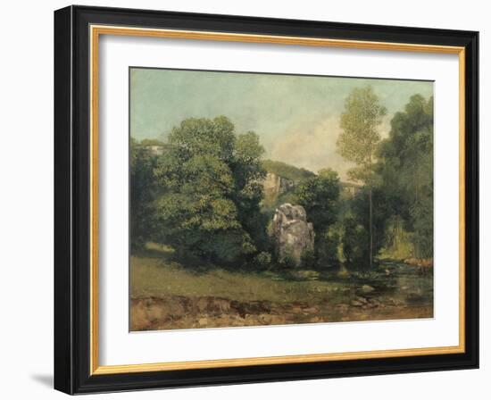 The Stream of the Breme Emerging from the Puits Noir, 1865 (Oil on Canvas)-Gustave Courbet-Framed Giclee Print