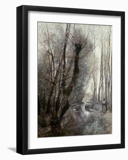 The Stream (Oil on Canvas)-Jean Baptiste Camille Corot-Framed Giclee Print