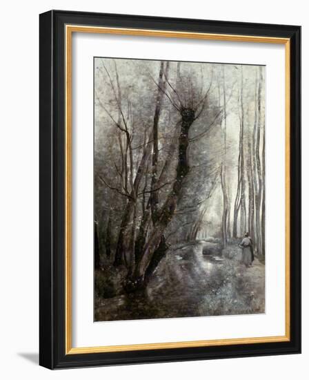 The Stream (Oil on Canvas)-Jean Baptiste Camille Corot-Framed Giclee Print