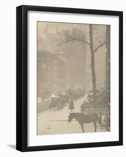 The Street, Design for a Poster (Photogravure)-Alfred Stieglitz-Framed Giclee Print