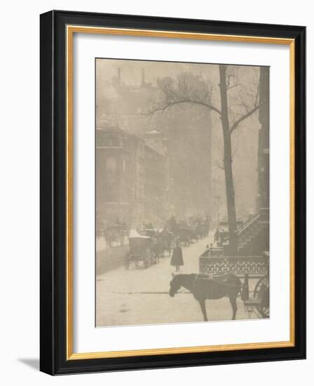 The Street, Design for a Poster (Photogravure)-Alfred Stieglitz-Framed Giclee Print