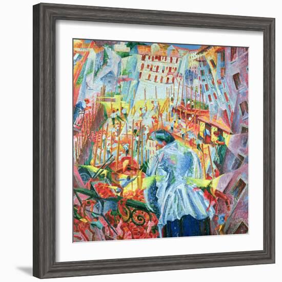 The Street Enters the House, 1911-Umberto Boccioni-Framed Giclee Print