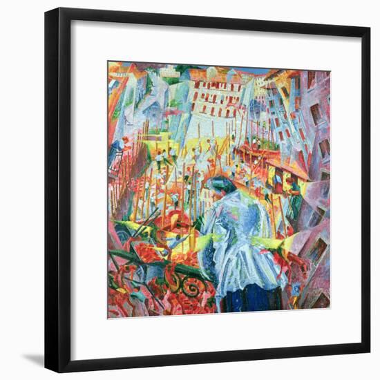 The Street Enters the House, 1911-Umberto Boccioni-Framed Giclee Print