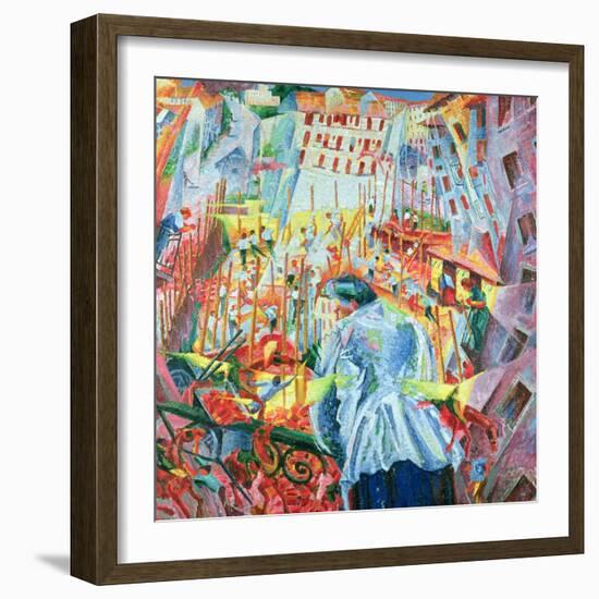 The Street Enters the House, 1911-Umberto Boccioni-Framed Giclee Print