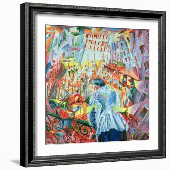 The Street Enters the House, 1911-Umberto Boccioni-Framed Giclee Print