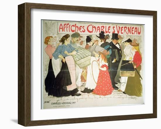 The Street, Poster For the Printer Charles Verneau, 1896-Th?ophile Alexandre Steinlen-Framed Giclee Print